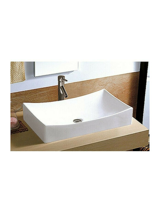 Gloria Musa Επικαθήμενος Νιπτήρας Πορσελάνης 65.5x39x13cm Λευκός
