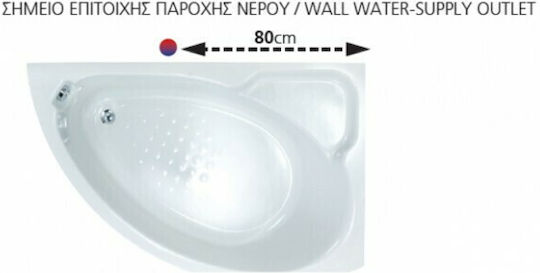 Sanitec Lydia Cadă de baie colț cu montaj stânga Acrilic 150x100cm