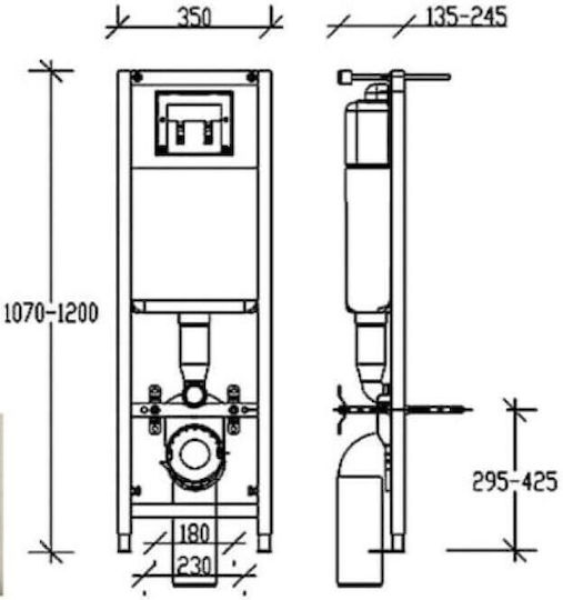 Siamp 15000 Built-in Plastic Low Pressure Rectangular Toilet Flush Tank