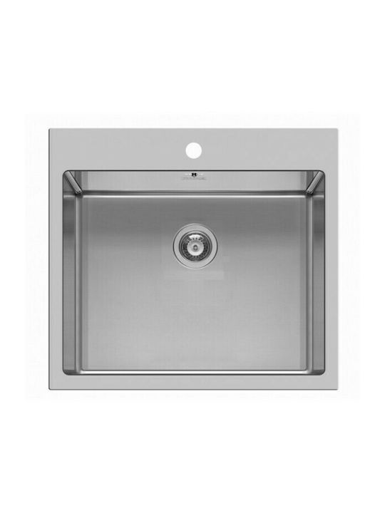 Pyramis Istros 1B 101041701 Montat la culoare Chiuvetă Inox Periat L55xW51cm Argintiu