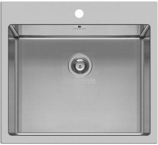 Pyramis Istros 1B Ισόπεδος Νεροχύτης Inox Brushed Μ55xΠ51cm Ασημί