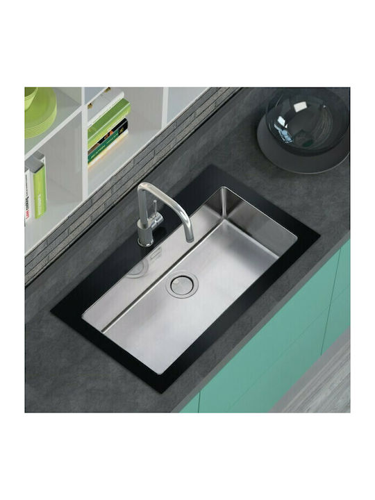 Apell Linear Plus FEM71 FEM71-110 Undermount Sink Inox Satin W75xD44cm Silver