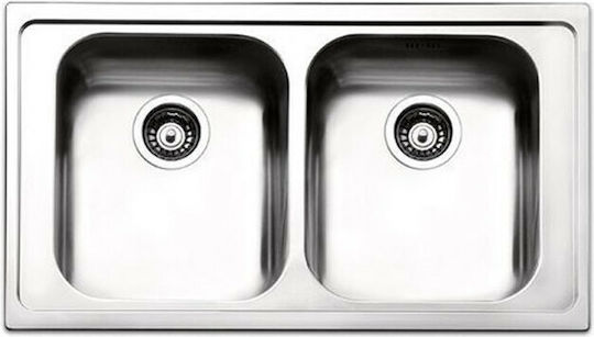 Apell Venezia 8330 Ένθετος Νεροχύτης Inox Σατινέ Μ86xΠ50cm Ασημί