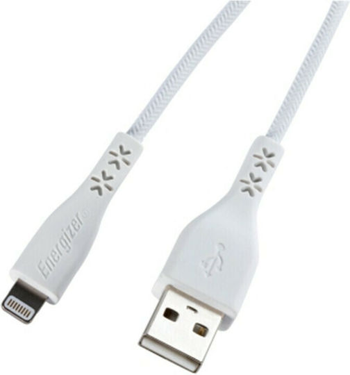 Energizer Geflochten USB-A zu Lightning Kabel Weiß 1.2m (35878)