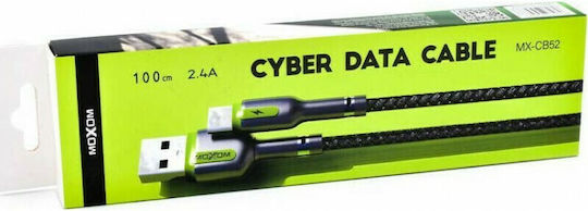 Moxom MX-CB52 Braided USB to Lightning Cable Μαύρο 1m