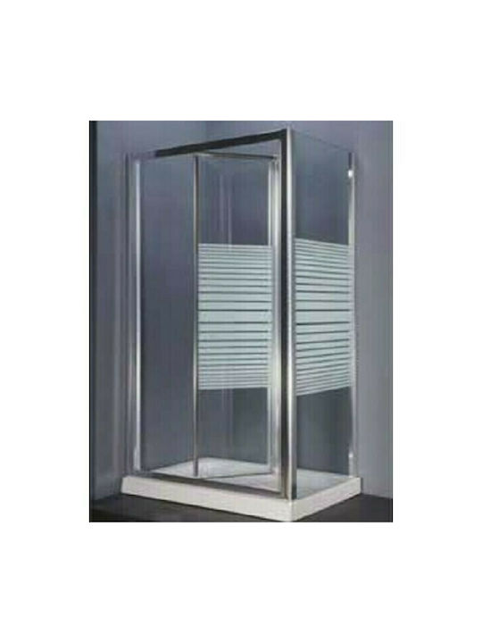 Aquarelle Venia 110 2+1 Διαχωριστικό Ντουζιέρας με Ανοιγόμενη Πόρτα 66-70x185cm Clear Glass