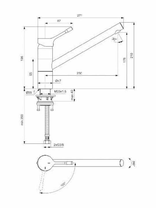 Ideal Standard Ceralook Ψηλή Πάγκου Ασημί Ideal Standard Ceralook Ψηλή Πάγκου Ασημί