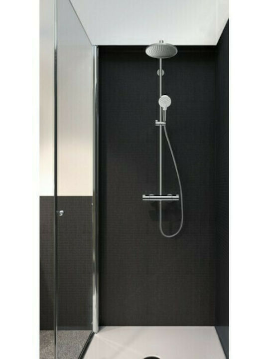 Hansgrohe Crometta S 240 1jet Duschsäule mit Wannenbatterie 120,1 cm Silber