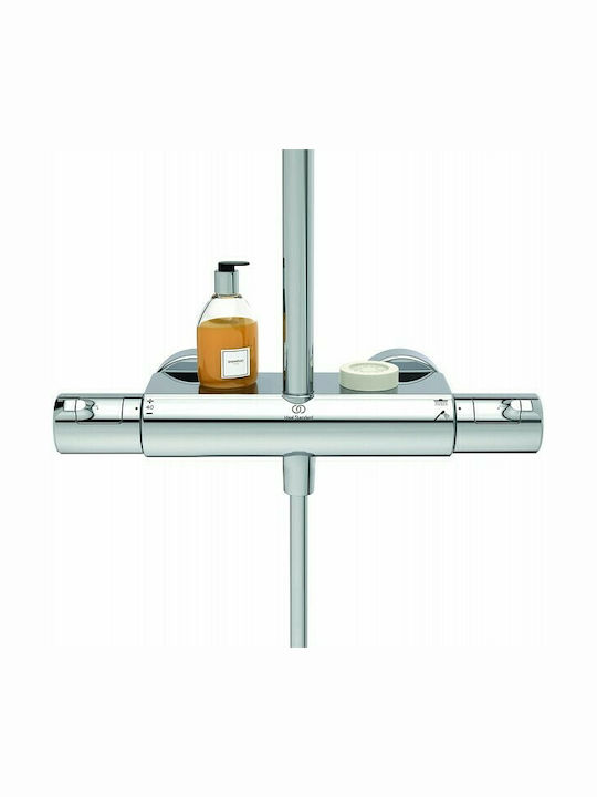 Ideal Standard Ceratherm Shower Column with Bathtub Mixer 111.7cm Silver