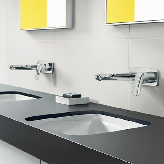 Hansgrohe Logis Σετ Μίκτης & Στόμιο Εντοιχισμού για Νιπτήρα 1 Εξόδου Ασημί