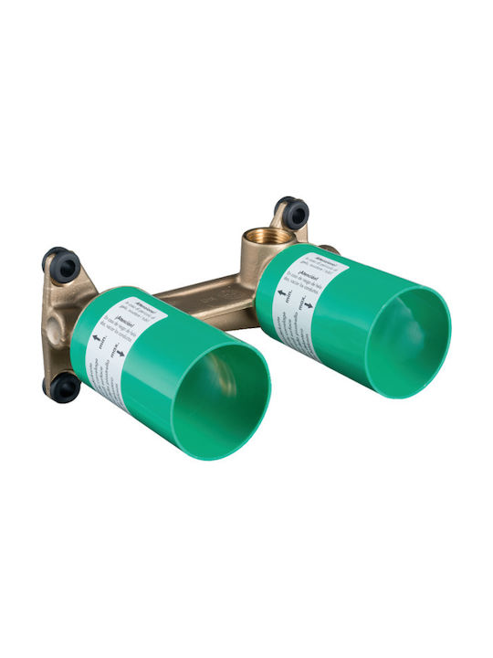 Hansgrohe Metris Σετ Μίκτης & Στόμιο Εντοιχισμού για Νιπτήρα 1 Εξόδου Ασημί