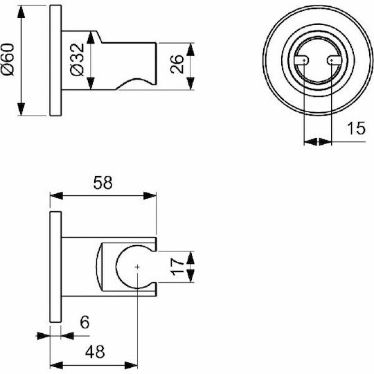 Ideal Standard Idealrain Στήριγμα Ντουζ Grey