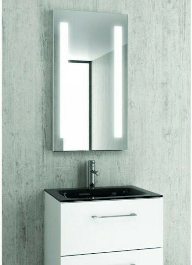 Karag Oglindă de Baie Dreptunghiulară Lumini LED din Oțel Inoxidabil 50x90cm