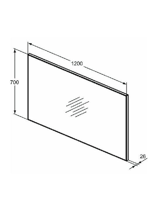 Ideal Standard Правоъгълена Банско Огледало 120x70см