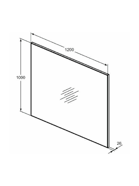 Ideal Standard Ορθογώνιος Καθρέπτης Μπάνιου 120x100cm