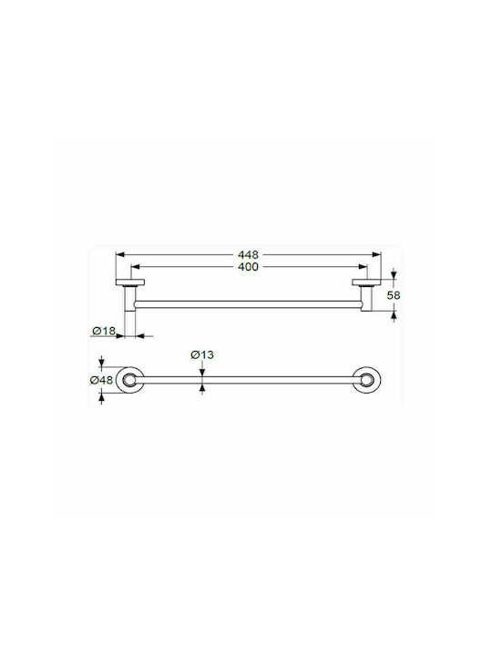 Ideal Standard Iom Single Wall-Mounted Bathroom Rail Black