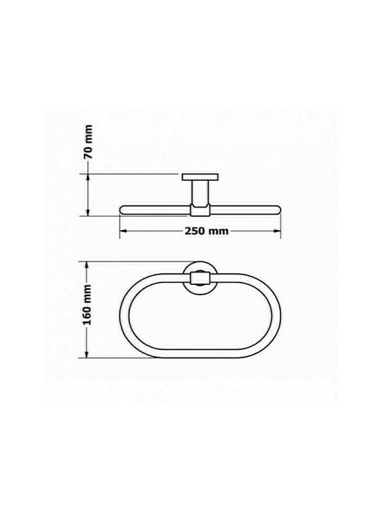 Sanco Galaxy Single Wall-Mounted Bathroom Ring Silver 19909-A3
