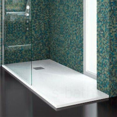 Karag Rectangular Artificial Stone Shower Bianco Pietra 90x100x2.5cm