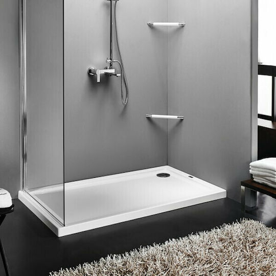 Sirene Extra Flat Правоъгълена Акрил душ 100x80см Бял