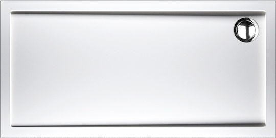Sirene Extra Flat Ορθογώνια Ακρυλική Ντουζιέρα 140x70cm Λευκή