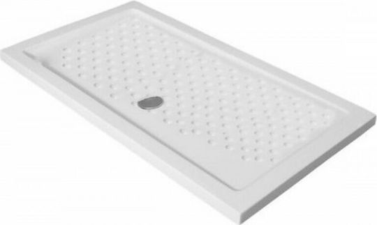 Karag Porcelain 9 Τετράγωνη Πορσελάνινη Ντουζιέρα 70x120cm Λευκή