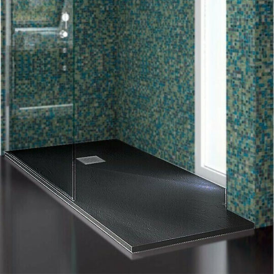 Karag Pietra Ορθογώνια Ντουζιέρα Τεχνητής Πέτρας 80x140cm Cemento