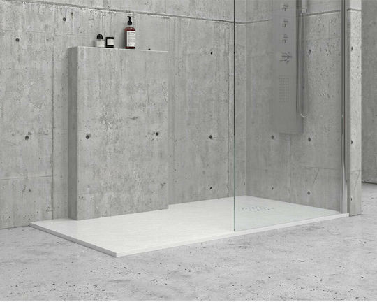 Karag Rectangular Artificial Stone Shower Bianco Pietra 70x170x5.5cm