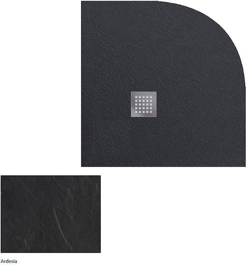 Karag Semicircular Artificial Stone Shower Ardesia Pietra 80x80x2.5cm