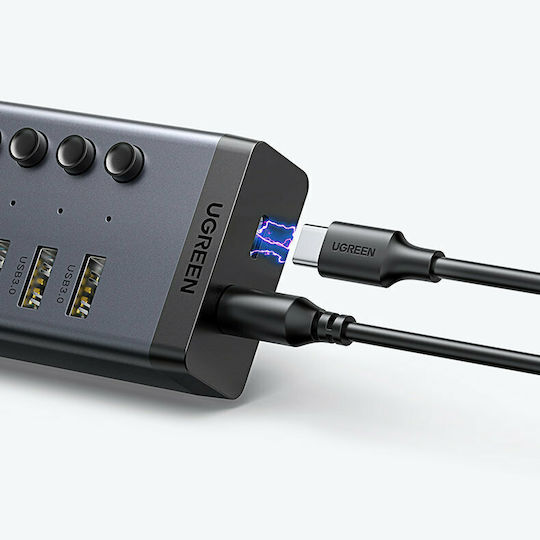 Ugreen Charging Stand with 7 USB-A Ports and Cable USB-C Power Delivery in Gray color (CM481)