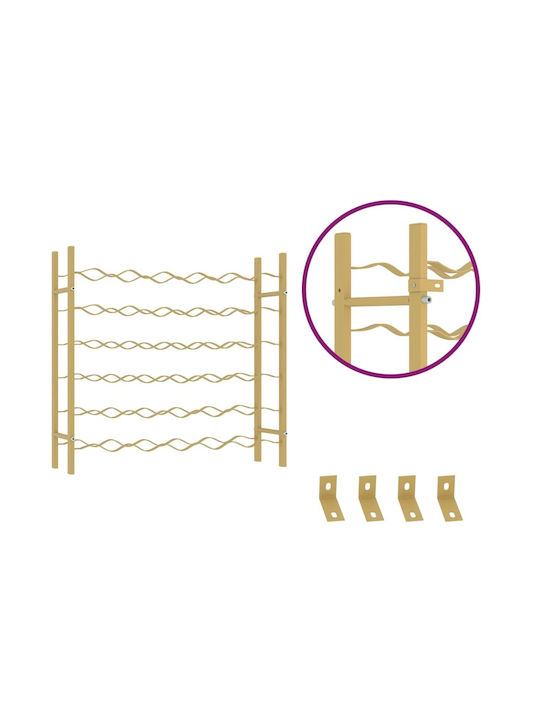 vidaXL Wandmontiert Weinkeller Metallisch für 36 Flaschen Gold 65x22x58.5εκ.