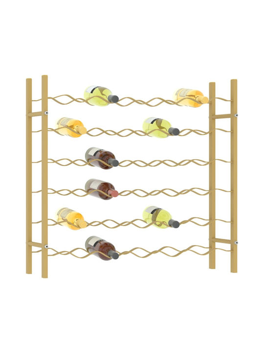 vidaXL Wandmontiert Weinkeller Metallisch für 36 Flaschen Gold 65x22x58.5εκ.