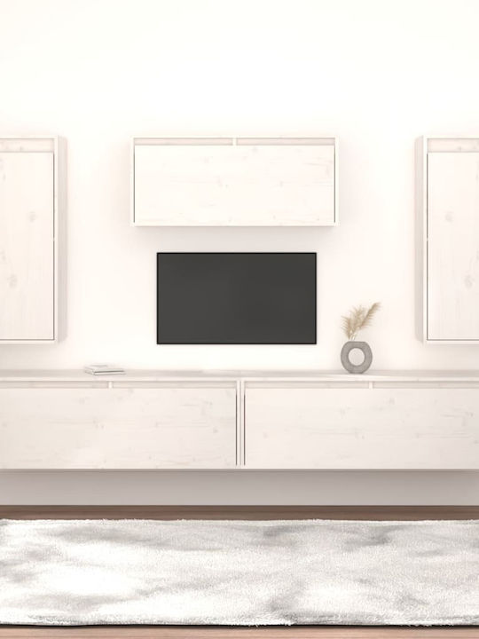 Wooden Living Room TV Unit White L80xW30xH35cm