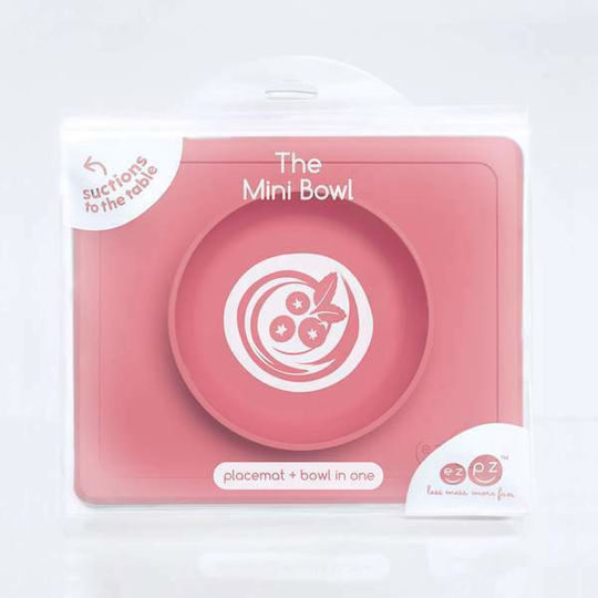 Ezpz Silicone Baby Tray Happy Bowl for 4+ months Pink