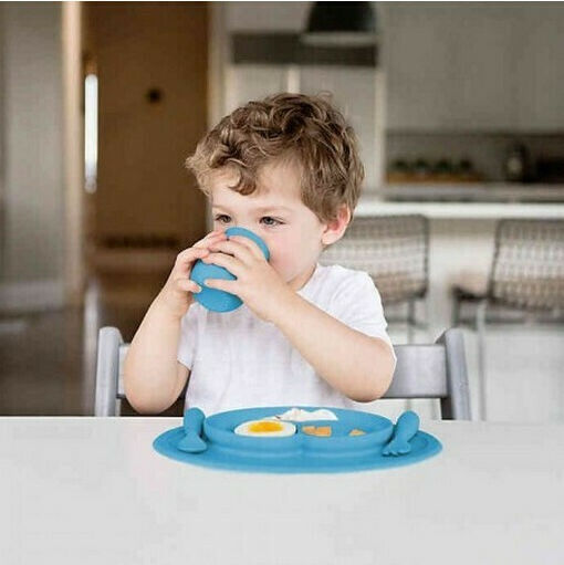 Ezpz Silicone Baby Tray Mini Feeding Set for 12+ months Blue
