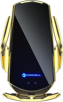 Forcell Mobile Phone Holder Car HS1 15W Gold with Adjustable Hooks and Wireless Charging Gold FOCM-092213