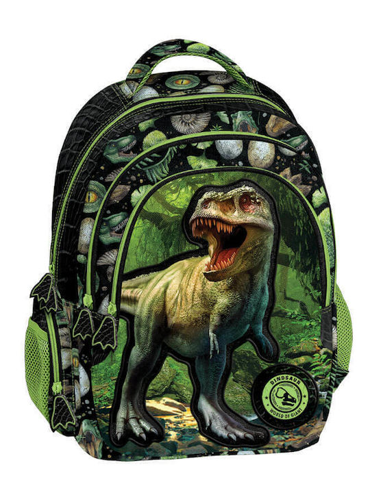 Graffiti Dinosaur School Bag Backpack Elementary, Elementary in Green color