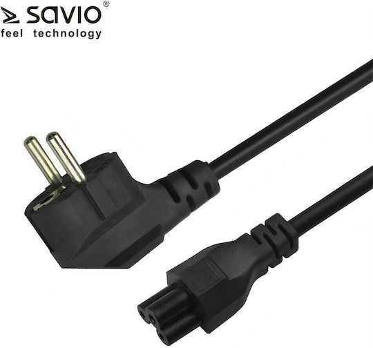 Savio Schuko - IEC C5 Cable 3m Μαύρο CL-158