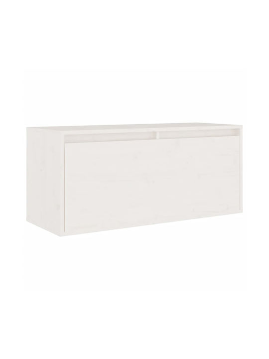 Wooden Living Room TV Unit White L190xW30xH120cm