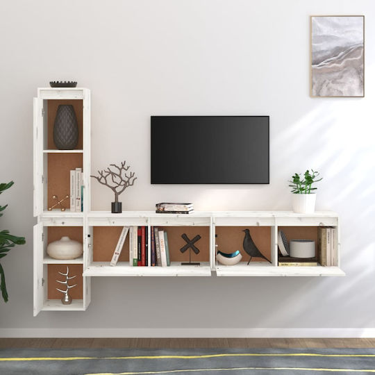 Wooden Living Room TV Unit White L190xW30xH140cm