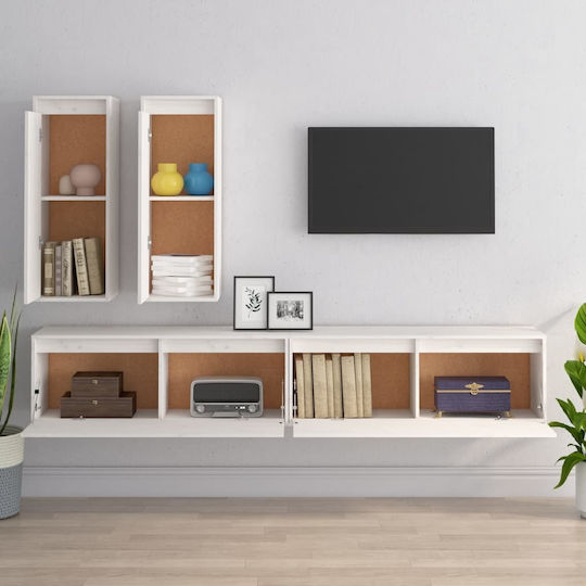 Wohnzimmer TV-Einheit Weiß L200xB30xH115cm