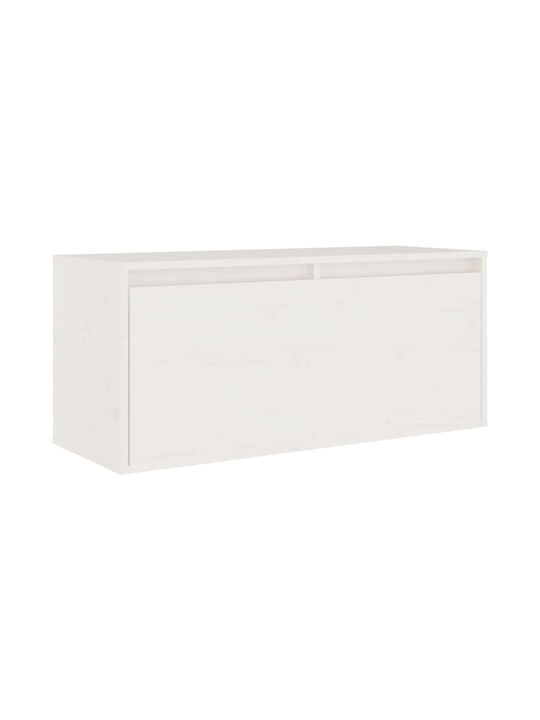 Wooden Living Room TV Unit White L220xW30xH140cm