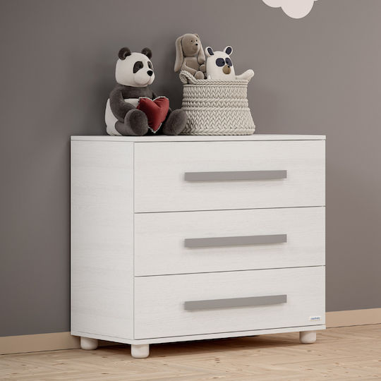 Panda Бебешка гардероб с 3 чекмеджета Екрю 94x51x88см