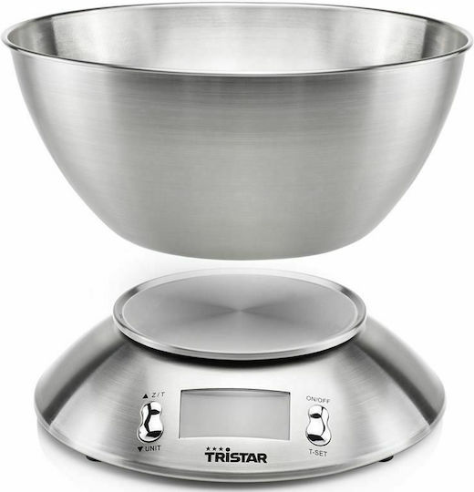 Tristar Ψηφιακή Ζυγαριά Κουζίνας με Κάδο έως 5kg Inox
