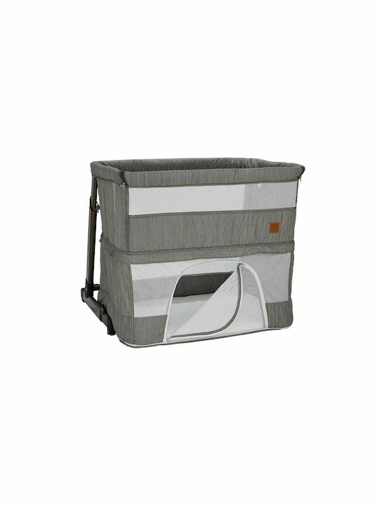 Bebe Stars Cradle-Park Side To Side Plus with Mattress, Side Opening, and Wheels Beige