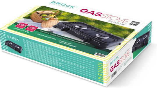 Brock GS 2002 BK Countertop Burner Flüssiggas Double Schwarz