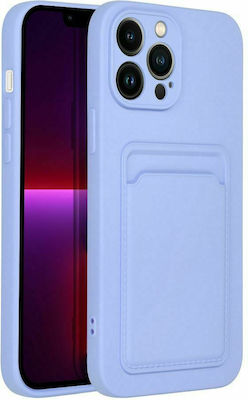 Forcell Card Silicone Back Cover with Credit Card Holder Violet (iPhone 13 Pro Max)