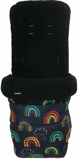 Cosatto Disco Rainbow Ποδόσακος Καροτσιού Μαύρος με Fleece Επένδυση 85x48εκ.