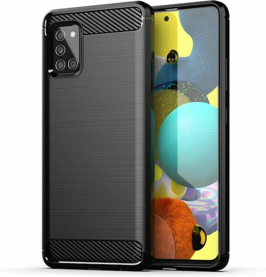 Forcell Carbon Задна корица Силикон Черен (Galaxy A51)
