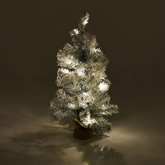 Christmas Decorative Snowy Illuminated Plastic Tree 60cm Battery Green