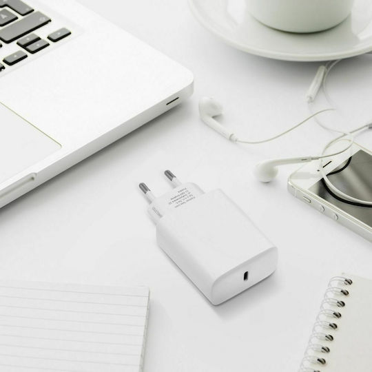 Forcell Безжичен Заряден Уред с USB-C Порт 25W Power Delivery / Quick Charge 4.0 Бял 5903396123757